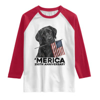 Patriotic Labrador Retriever Raglan Shirt America 250th Anniversary Gift
