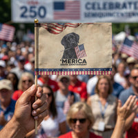 Labrador Retriever Lover Patriotic Handheld Flag America 250th Anniversary Gift