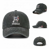 Merica French Bulldog Lover Washed Cotton Baseball Cap 250th Anniversary Gift