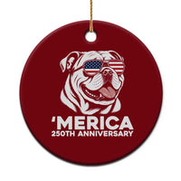Merica English Bulldog Lover Ceramic Ornament 250th Anniversary Gift