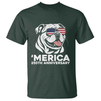 Merica English Bulldog Lover T Shirt 250th Anniversary Gift