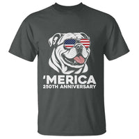 Merica English Bulldog Lover T Shirt 250th Anniversary Gift