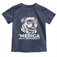 Merica English Bulldog Lover Toddler T Shirt 250th Anniversary Gift