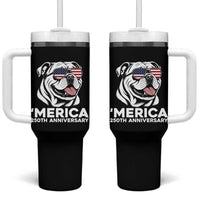 Merica English Bulldog Lover Tumbler With Handle 250th Anniversary Gift