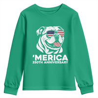 Merica English Bulldog Lover Youth Sweatshirt 250th Anniversary Gift