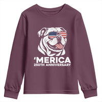 Merica English Bulldog Lover Youth Sweatshirt 250th Anniversary Gift