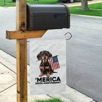 Merica Dachshund Lover Garden Flag 250th Anniversary Gift
