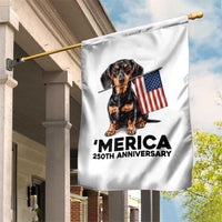 Merica Dachshund Lover Garden Flag 250th Anniversary Gift