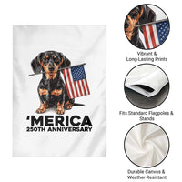 Merica Dachshund Lover Garden Flag 250th Anniversary Gift