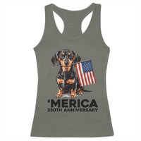 Merica Dachshund Lover Racerback Tank Top 250th Anniversary Gift