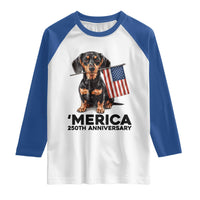 Merica Dachshund Lover Raglan Shirt 250th Anniversary Gift