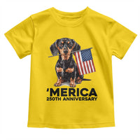 Merica Dachshund Lover Toddler T Shirt 250th Anniversary Gift