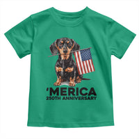 Merica Dachshund Lover Toddler T Shirt 250th Anniversary Gift