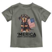 Merica Dachshund Lover Toddler T Shirt 250th Anniversary Gift