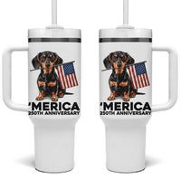 Merica Dachshund Lover Tumbler With Handle 250th Anniversary Gift