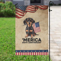 Merica Dachshund Lover Patriotic Garden Flag 250th Anniversary Gift