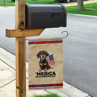Merica Dachshund Lover Patriotic Garden Flag 250th Anniversary Gift