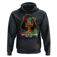 Black Woman Juneteenth Graphic Hoodie Rooted In Freedom Since 1865