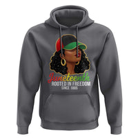 Black Woman Juneteenth Graphic Hoodie Rooted In Freedom Since 1865