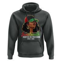 Black Woman Juneteenth Graphic Hoodie Rooted In Freedom Since 1865