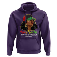 Black Woman Juneteenth Graphic Hoodie Rooted In Freedom Since 1865