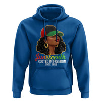 Black Woman Juneteenth Graphic Hoodie Rooted In Freedom Since 1865