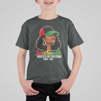 Black Woman Juneteenth Graphic T Shirt For Kid Rooted In Freedom Since 1865