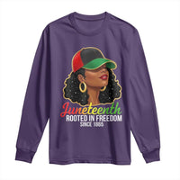 Black Woman Juneteenth Graphic Long Sleeve Shirt Rooted In Freedom Since 1865