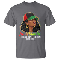 Black Woman Juneteenth Graphic T Shirt Rooted In Freedom Since 1865