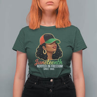 Black Woman Juneteenth Graphic T Shirt For Women Rooted In Freedom Since 1865