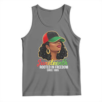 Black Woman Juneteenth Graphic Tank Top Rooted In Freedom Since 1865
