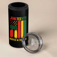 Juneteenth Rooted In Freedom 1865 4 in 1 Can Cooler Tumbler African American Pride