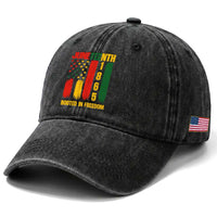 Juneteenth 1865 Freedom Pride Washed Cotton Baseball Cap African American Heritage Graphic