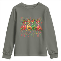 Funny Juneteenth Flamingos Squad Youth Sweatshirt African American Heritage