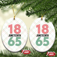Vintage Juneteenth 1865 Ceramic Ornament Retro Striped Number Graphic
