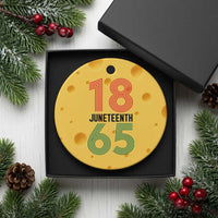 Vintage Juneteenth 1865 Ceramic Ornament Retro Striped Number Graphic