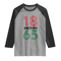 Vintage Juneteenth 1865 Raglan Shirt Retro Striped Number Graphic