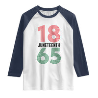 Vintage Juneteenth 1865 Raglan Shirt Retro Striped Number Graphic