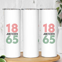 Vintage Juneteenth 1865 Skinny Tumbler Retro Striped Number Graphic