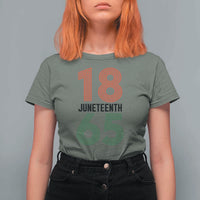 Vintage Juneteenth 1865 T Shirt For Women Retro Striped Number Graphic