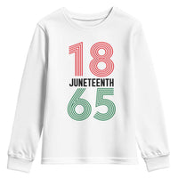 Vintage Juneteenth 1865 Youth Sweatshirt Retro Striped Number Graphic