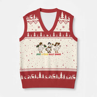 Funny Just A Free Silly Goose V-Neck Knit Sweater Vest Juneteenth Freedom Day