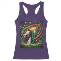 Black Jesus Juneteenth Racerback Tank Top African American Christian Pride