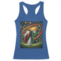 Black Jesus Juneteenth Racerback Tank Top African American Christian Pride