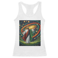 Black Jesus Juneteenth Racerback Tank Top African American Christian Pride