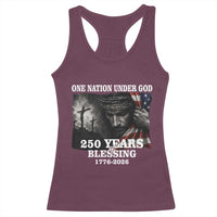 One Nation Under God 250th Anniversary Racerback Tank Top American Patriotic Faith