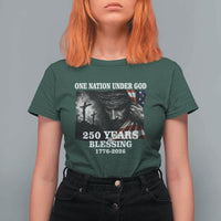 One Nation Under God 250th Anniversary T Shirt For Women American Patriotic Faith