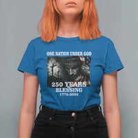 One Nation Under God 250th Anniversary T Shirt For Women American Patriotic Faith