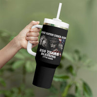 One Nation Under God 250th Anniversary Tumbler With Handle American Patriotic Faith