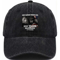 One Nation Under God 250th Anniversary Washed Cotton Baseball Cap American Patriotic Faith